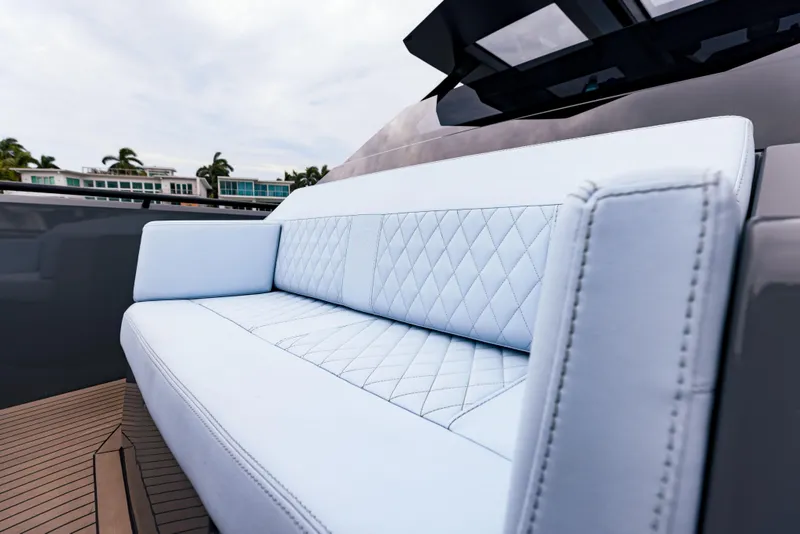 Slide: The Image of Luxurious seating on the 2022 Vanquish Yachts VQ40. - 6