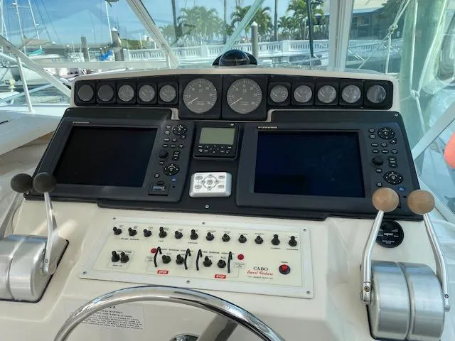 Slide: The Image of Cabo 35 Express 2000 boat deck with Furuno radar and equipment. - 22