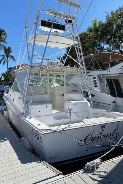 Slide: The Image of 2000 Cabo 35 Express boat docked in Sarasota, FL. - 4