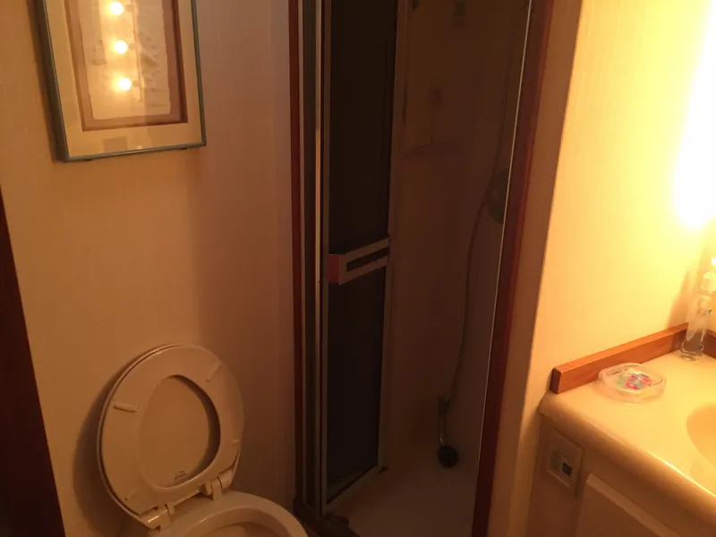 Slide: The Image of Bathroom on a 1989 Viking 41 Sportfish Convertible boat. - 20