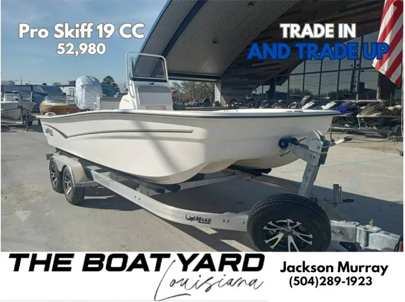 The Image of 2024 Mako Pro Skiff 19 CC boat on trailer, discounted price, contact Hunter Kraus. - 0