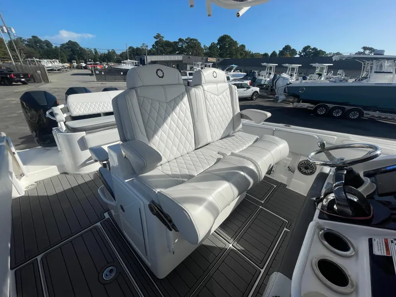 Slide: The Image of 2020 Fountain 38 Center Console boat with luxurious seating and modern design. - 10