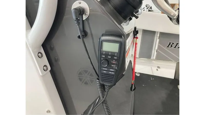 Slide: The Image of VHF radio on the 2024 Blackfin 272 CC center console boat. - 11