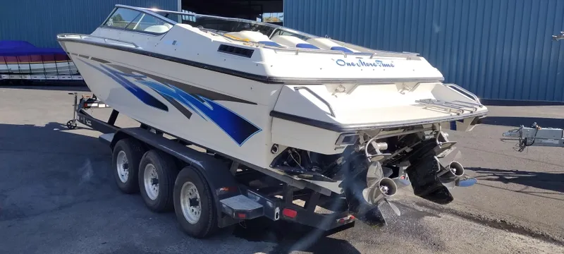 Slide: The Image of 1991 Formula 272 SR1 speedboat on a triple-axle trailer. - 7