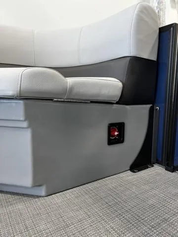 Slide: The Image of 2024 Bentley Pontoons Fish 223 Center Walk-Thru 3/4 Tube seating area with storage compartment. - 14