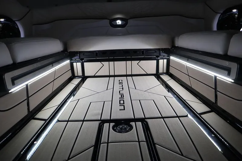 Slide: The Image of 2024 Centurion Ri230 interior with sleek LED lighting and modern design. - 13