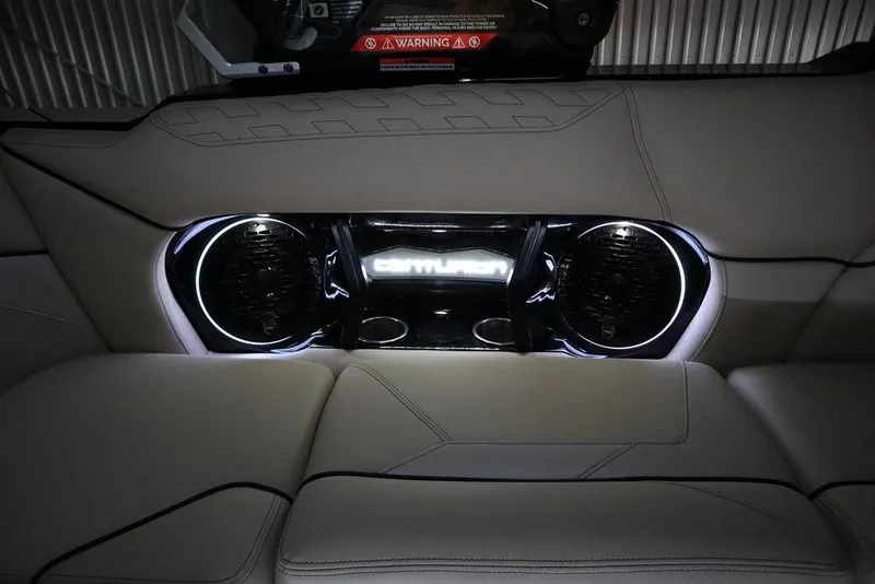 Slide: The Image of 2024 Centurion Ri230 interior with illuminated speakers and sleek seating design. - 14