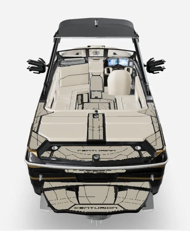 Slide: The Image of 2024 Centurion Ri230 boat, sleek design, advanced features, luxury interior. - 7