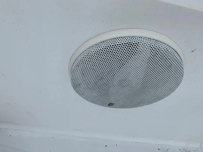 Slide: The Image of Round speaker on a 1998 Viking 60 CMY yacht ceiling. - 28