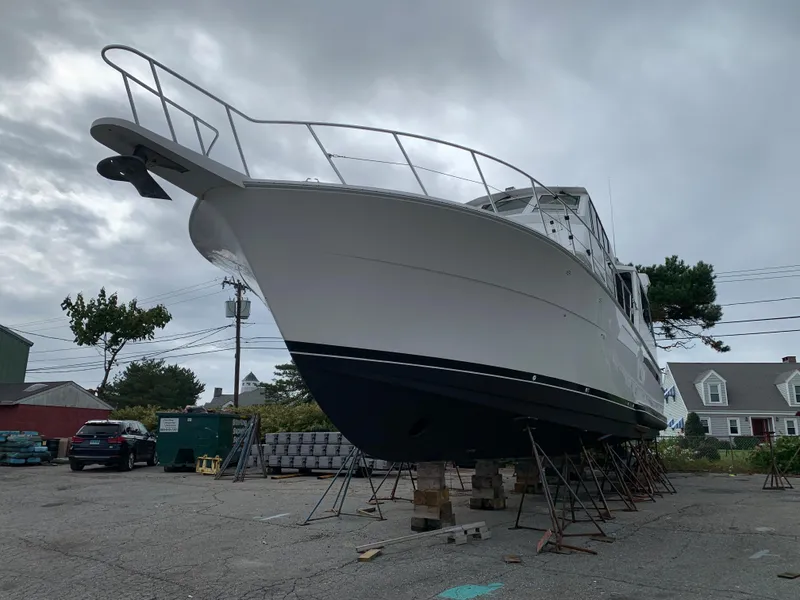 Slide: The Image of 1998 Viking 60 CMY yacht on dry dock for maintenance. - 7