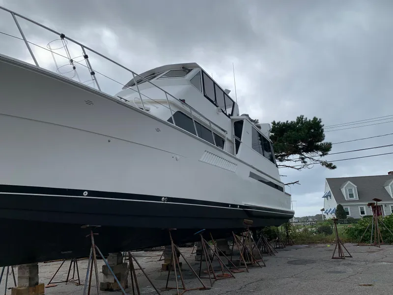 Slide: The Image of 1998 Viking 60 CMY yacht on dry dock for maintenance. - 8