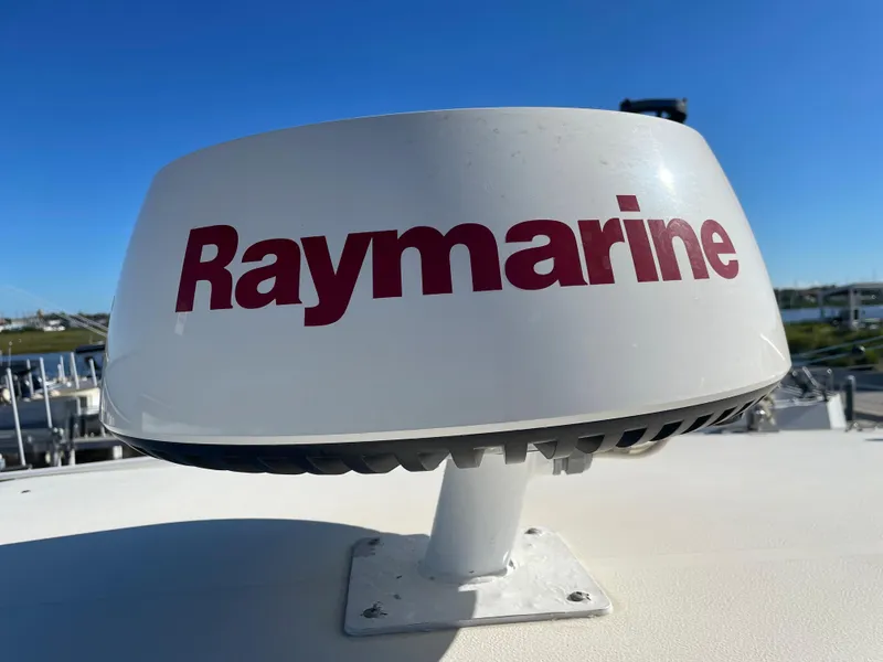 Slide: The Image of Raymarine radar on a 2005 Pursuit 3070 Offshore boat. - 30