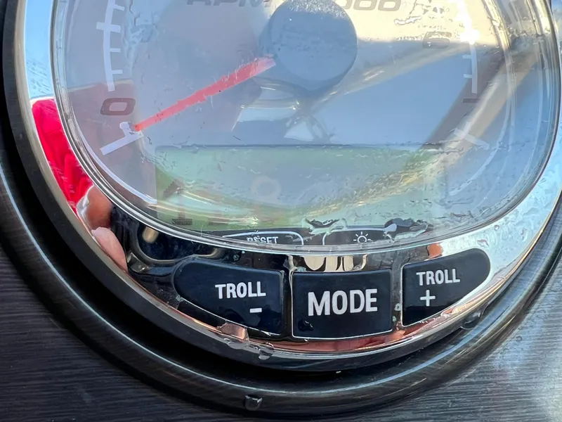 Slide: The Image of Close-up of 2013 Formula 270 Bowrider speedometer with troll mode buttons. - 39