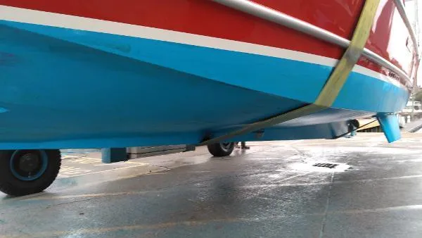 Slide: The Image of Bottom view of 2007 Custom Rockport Steel Trawler MY in dry dock. - 20