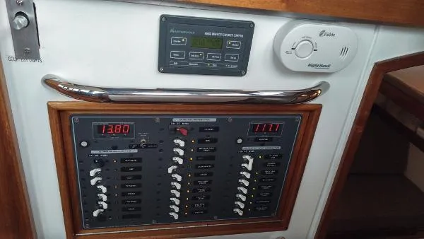 Slide: The Image of Electrical control panel on a 2007 Custom Rockport Steel Trawler MY. - 41