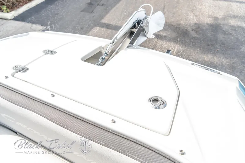 Slide: The Image of 2024 Crownline E305 XS boat deck with anchor system. - 8