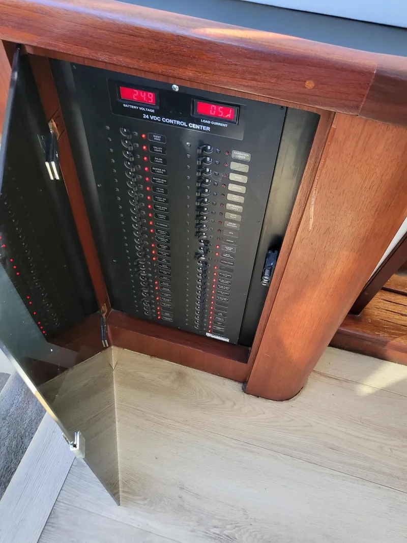 Slide: The Image of Electrical control panel on a 2005 Pacific Mariner 65 SE Motoryacht. - 11
