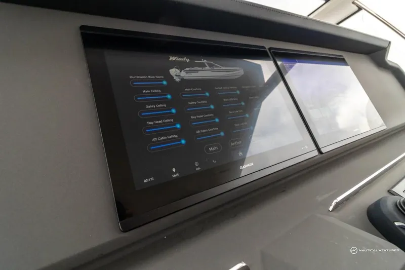 Slide: The Image of Windy SR44 SX 2022 boat dashboard with touchscreen controls. - 41