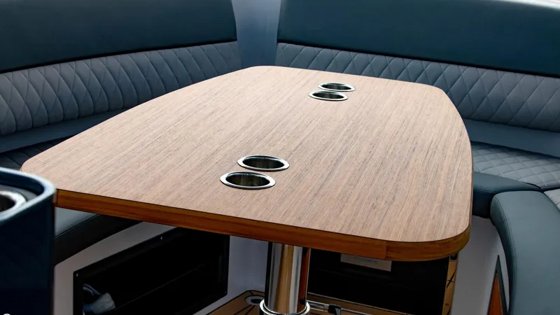 Slide: The Image of Interior seating and table of 2023 Alfastreet 21 Open boat. - 18