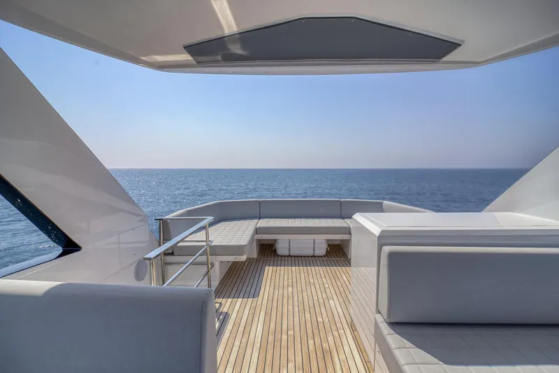 Slide: The Image of 2024 Astondoa AS5 yacht deck with ocean view. - 9
