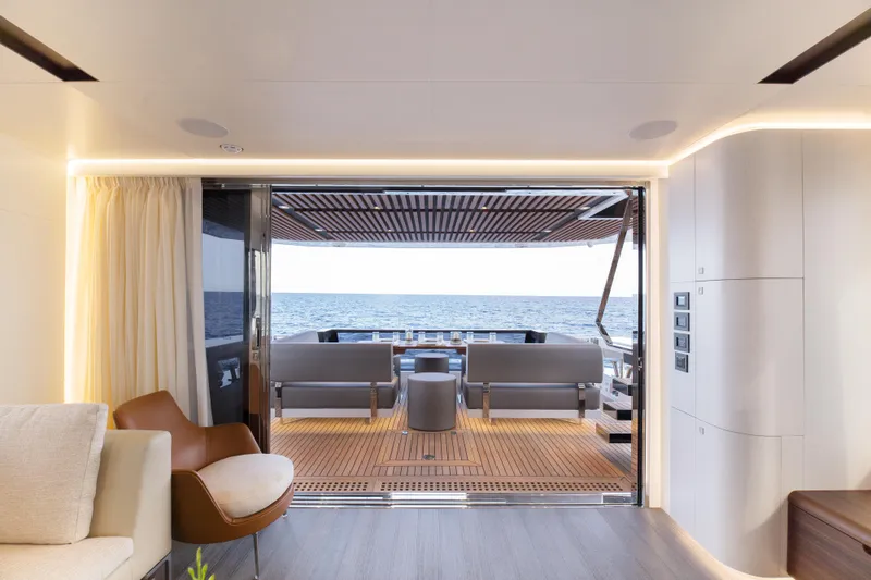 Slide: The Image of Luxurious interior of 2024 Astondoa AS8 yacht with ocean view. - 17