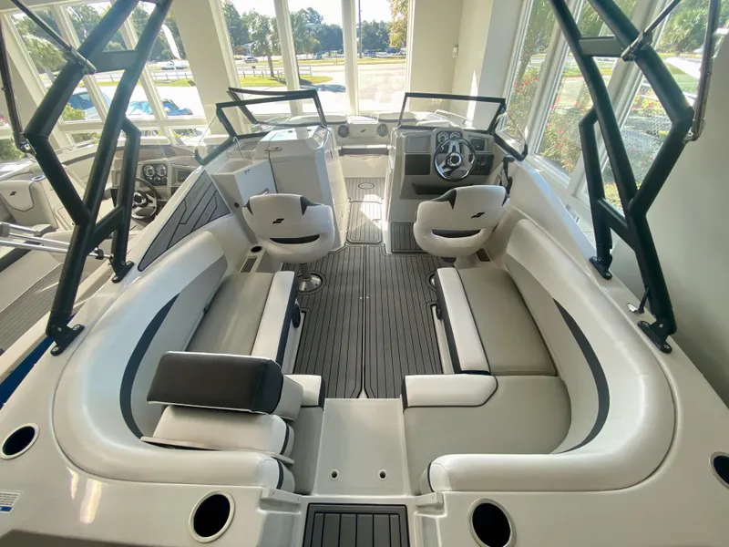 Slide: The Image of 2024 Starcraft SVX 230 OB boat interior with spacious seating and modern design. - 6