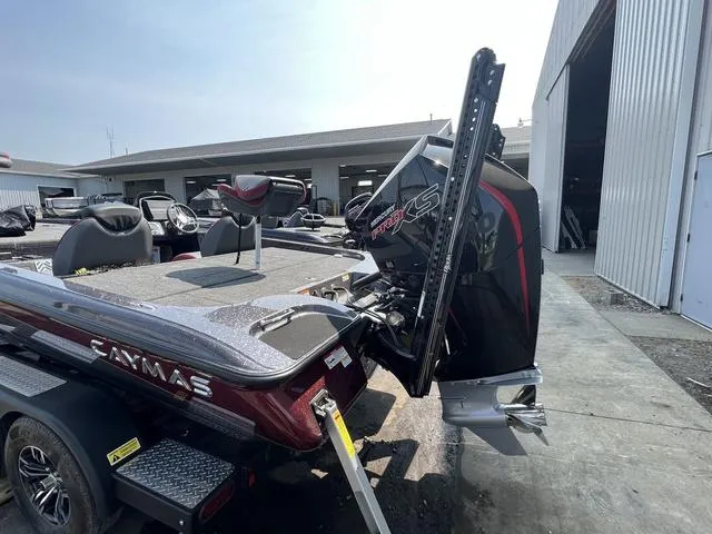 Slide: The Image of 2023 Caymas CX20 Pro with Minn Kota Ultrex trolling motor in a garage. - 6
