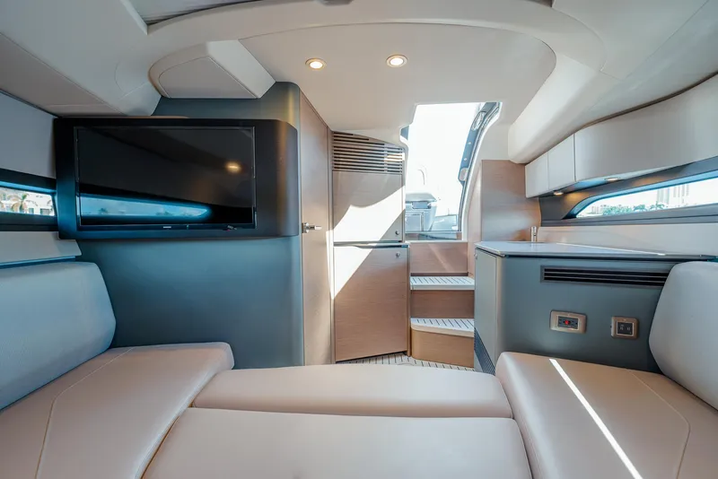 Slide: The Image of Luxurious interior of 2022 Princess R Class 35 yacht with modern amenities. - 23