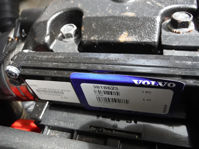 Slide: The Image of Close-up of Volvo engine part in 2006 Four Winns 255 Sundowner boat. - 26