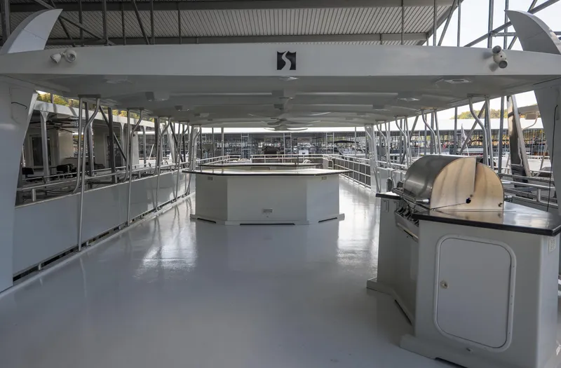 Slide: The Image of Upper deck of 2007 Sharpe 20 x 100 houseboat with bar and grill. - 41