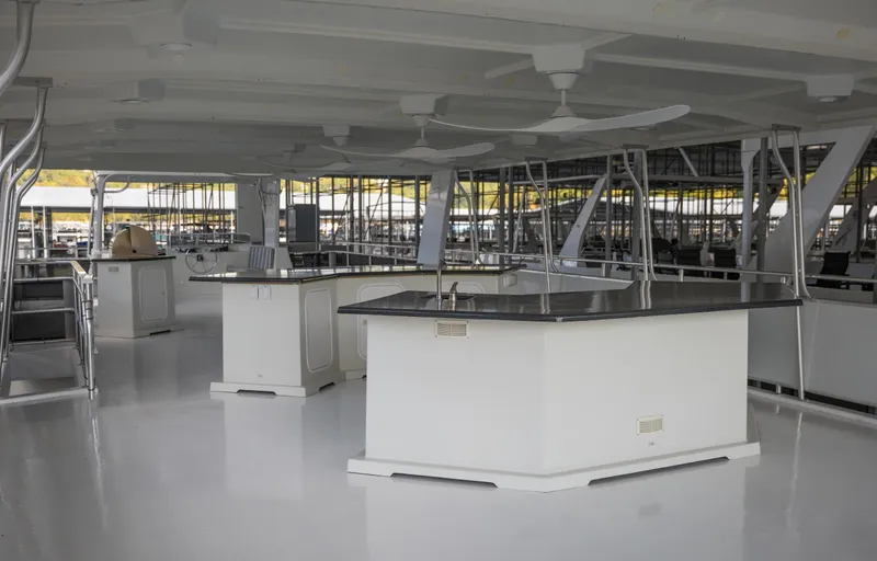 Slide: The Image of Spacious interior of a 2007 Sharpe 20 x 100 houseboat with modern amenities. - 48