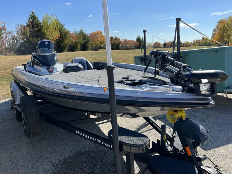 Slide: The Image of 2024 Ranger Z519 Ranger Cup Equipped fishing boat on trailer. - 2