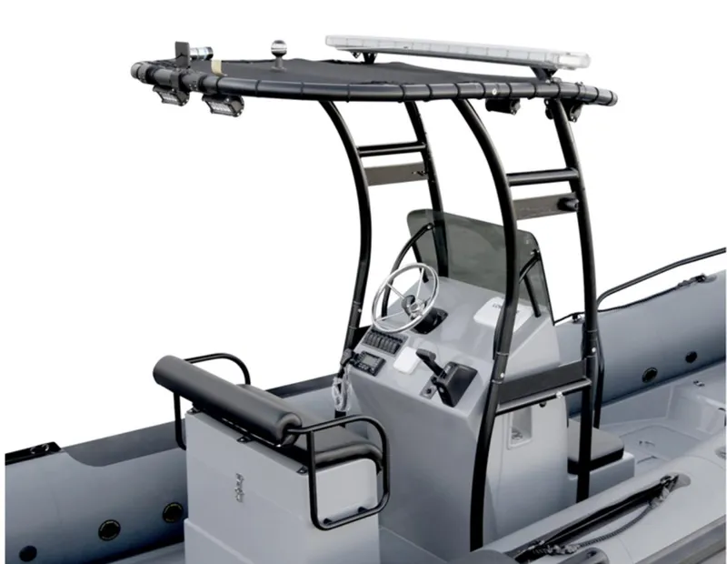 Slide: The Image of 2024 Inmar 670 Demo Boat, sleek design, advanced controls, and sturdy T-top. - 6