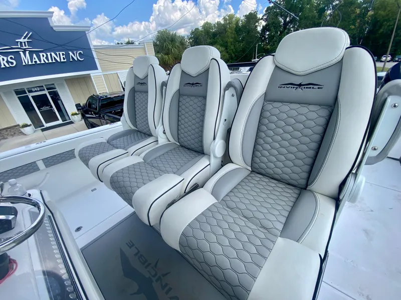 Slide: The Image of 2022 Invincible 35 Catamaran seats at Rogers Marine NC. - 14