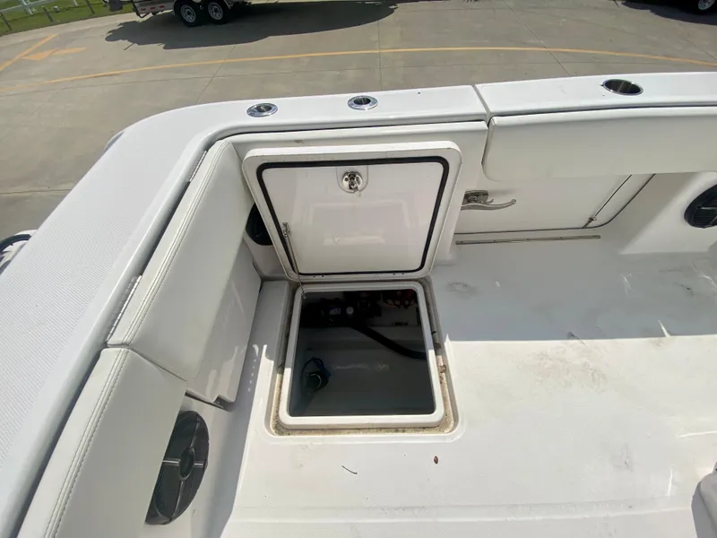 Slide: The Image of 2022 Invincible 35 Catamaran storage compartment on deck. - 9