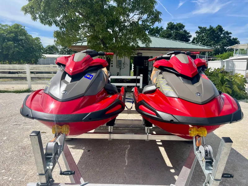 Slide: The Image of Two 2022 Yamaha WaveRunner VX Cruisers Limited on a trailer. - 1