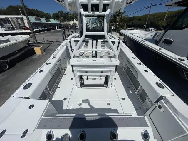 Slide: The Image of 2023 Blackfin 272CC center console boat interior, spacious deck, and modern design. - 3