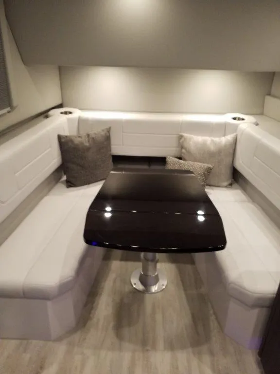 Slide: The Image of Interior seating area of 2020 Formula 430 All Sport Crossover boat with modern design. - 13