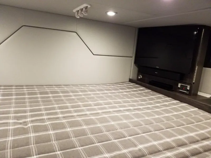 Slide: The Image of 2020 Formula 430 All Sport Crossover cabin with bed and TV. - 19