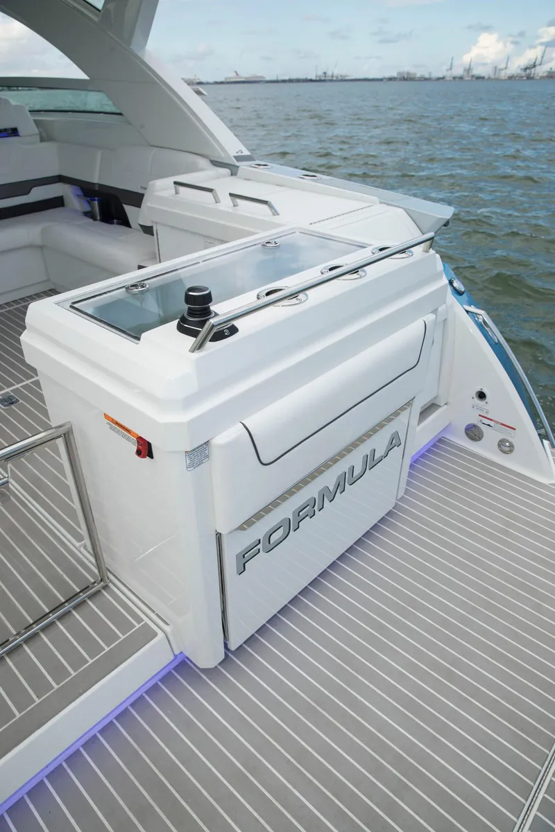 Slide: The Image of 2020 Formula 430 All Sport Crossover yacht interior with sleek design and modern amenities. - 36