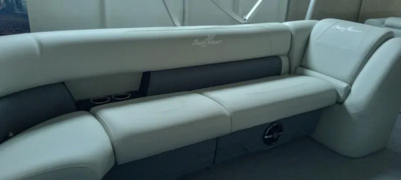 Slide: The Image of 2024 SunChaser Vista 22 LR boat interior with luxurious seating. - 9