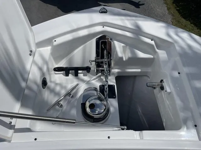 Slide: The Image of 2023 Blackfin 272CC anchor locker with windlass and chain. - 22