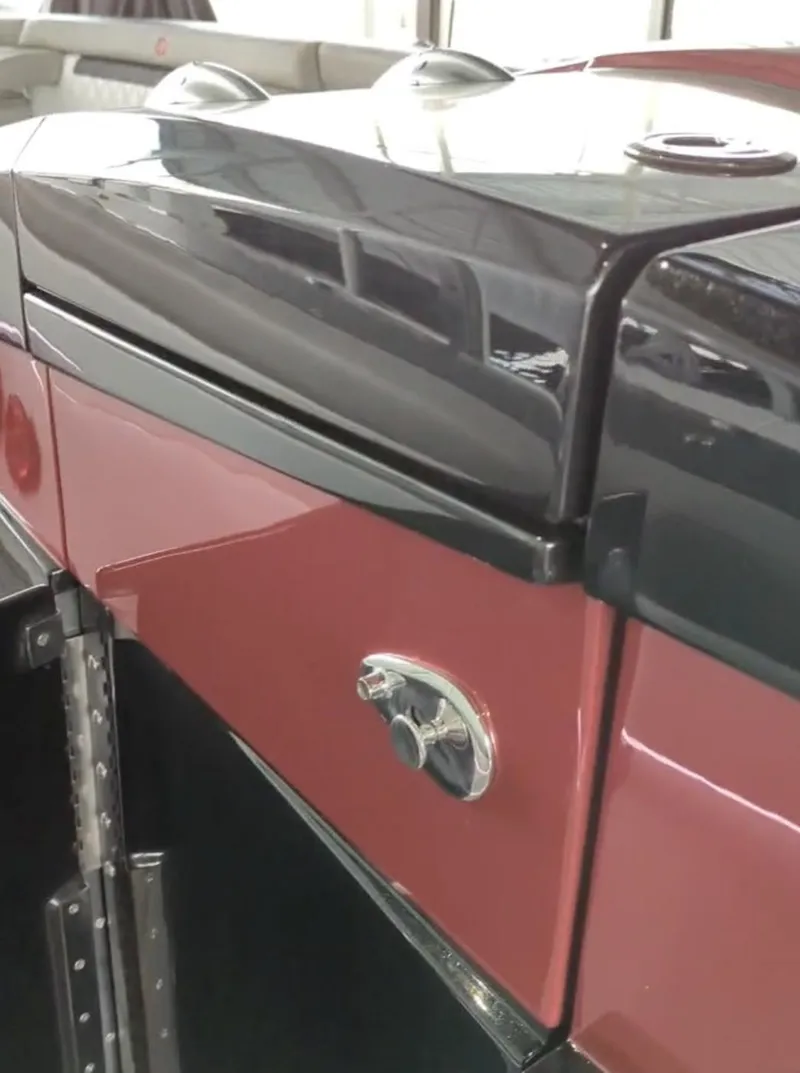 Slide: The Image of 2020 Mystic Powerboats M4200, sleek design with glossy finish and modern detailing. - 34