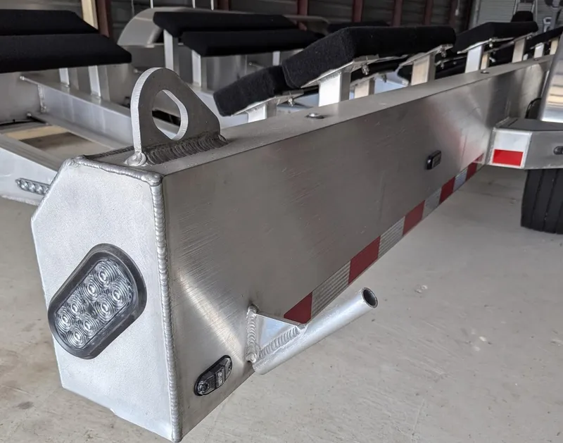 Slide: The Image of Trailer for 2020 Mystic Powerboats M4200, featuring sturdy construction and LED lights. - 43