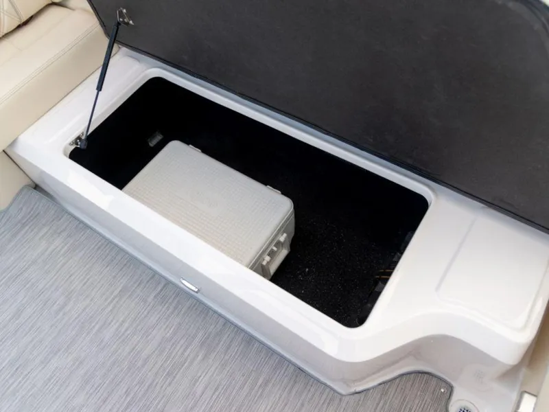 Slide: The Image of 2024 Regal LS6 boat storage compartment with cooler. - 6
