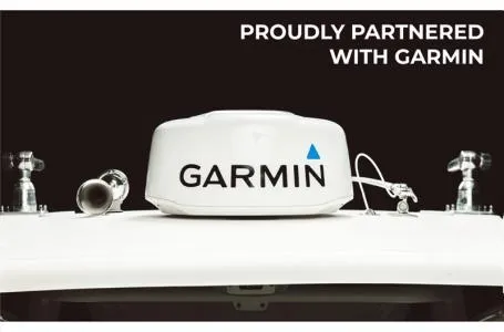 Slide: The Image of 2024 Key West 239 DFS boat featuring Garmin partnership. - 16