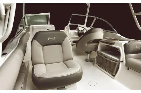 Slide: The Image of 2024 Key West 239 DFS boat interior with seating and helm. - 20