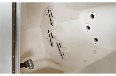 Slide: The Image of 2024 Key West 239 DFS boat interior detail showing rod holders and cup holders. - 6