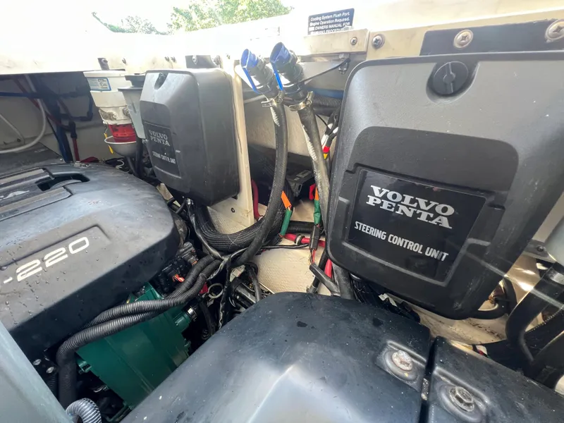 Slide: The Image of Engine compartment of a 2014 Regal 35 Sport Coupe with Volvo Penta components. - 41