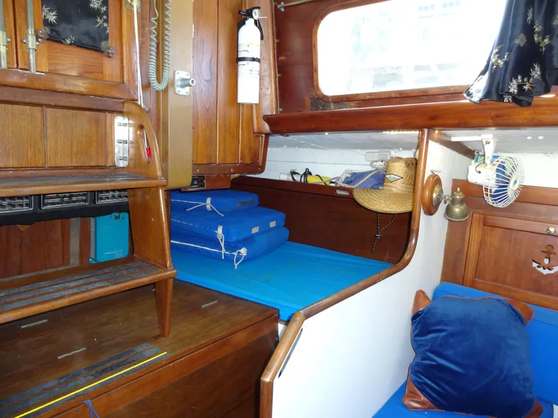 Slide: The Image of Cozy cabin interior of 1966 Cheoy Lee 36 Offshore Flying Buffalo sailboat. - 18